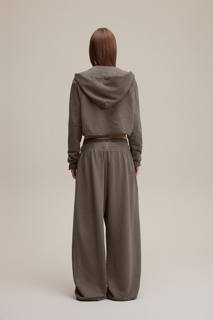 Ruched Crop Hoodie