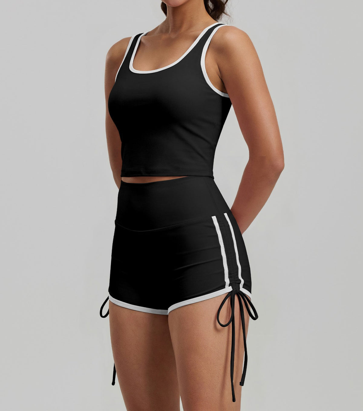 Striped Ruched Joggers Short