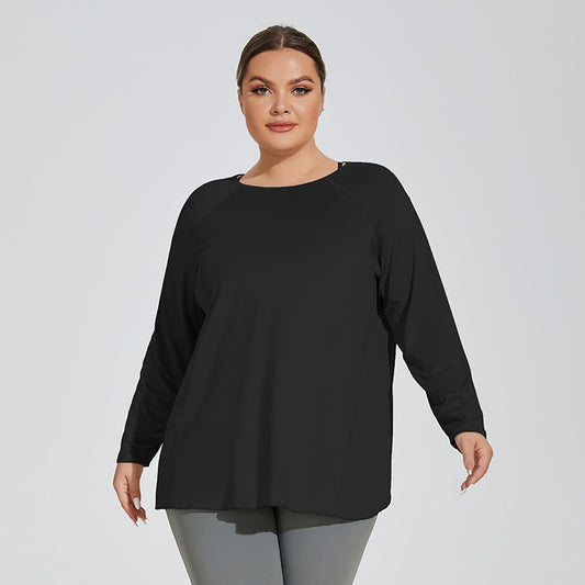 Slit Back Plus Size Sports Top