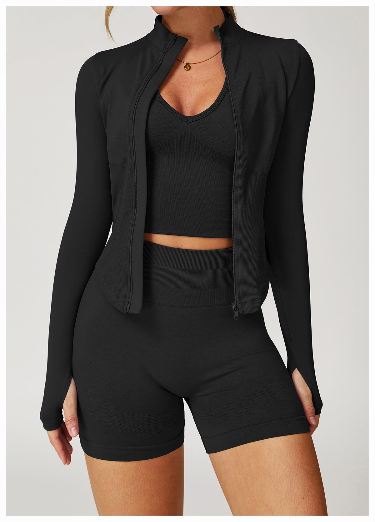 Ribbed Sculpt Zip Jacket