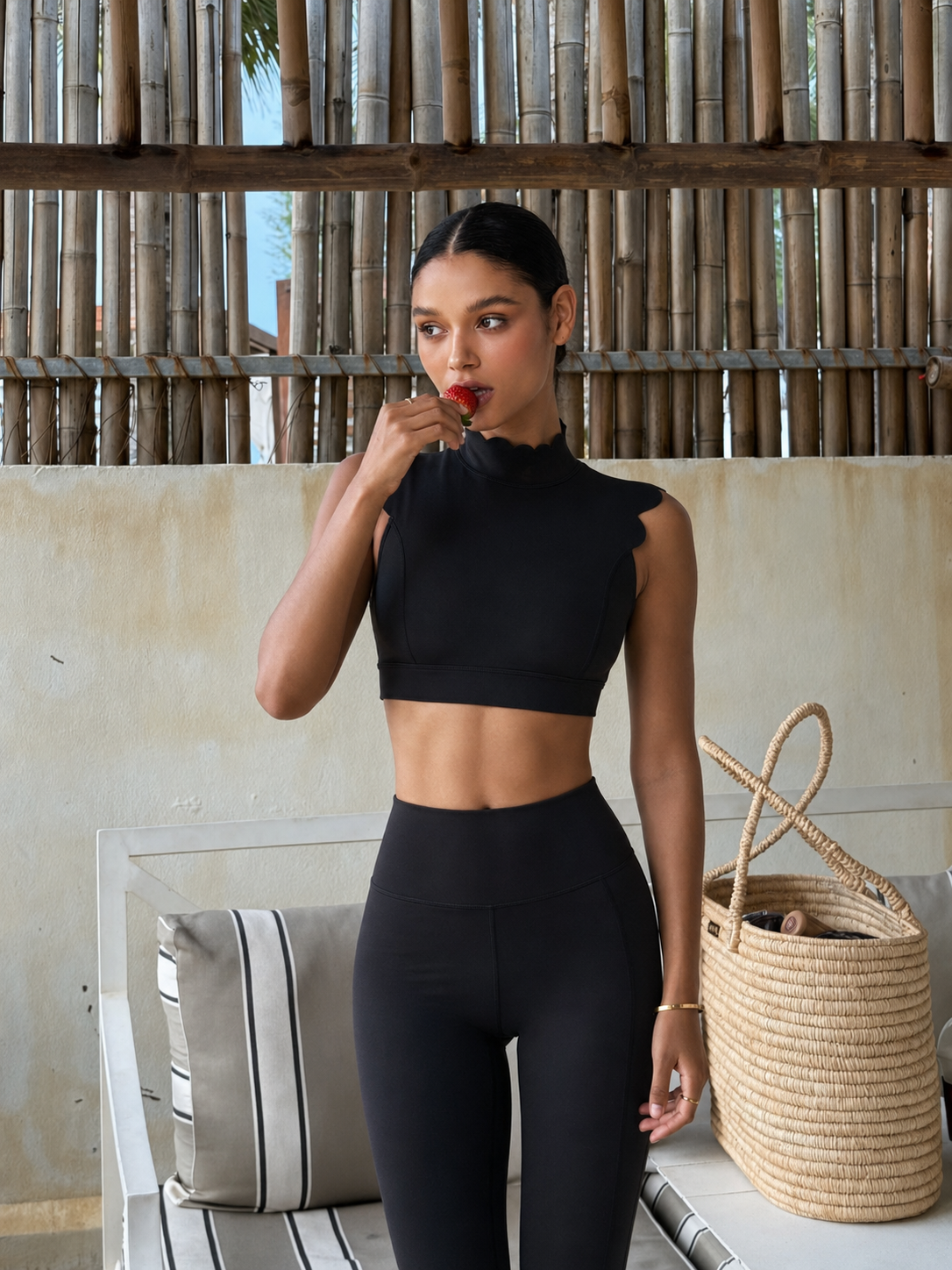 Mock Neck Crop Tank