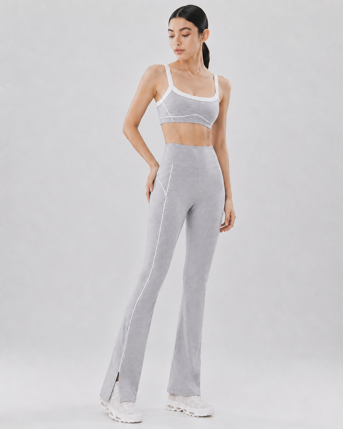 Contrast Flared Yoga Set