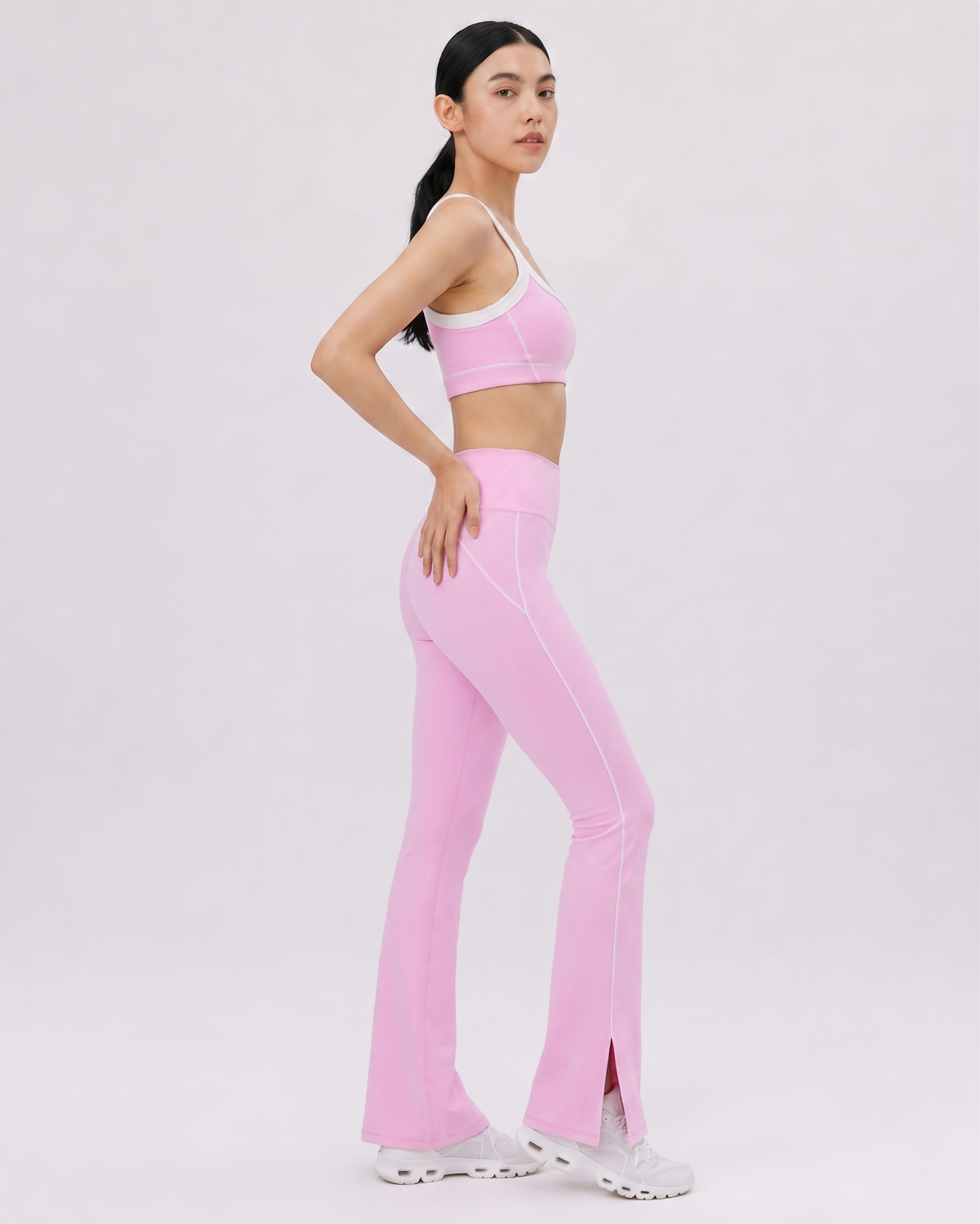 Contrast Flared Yoga Set
