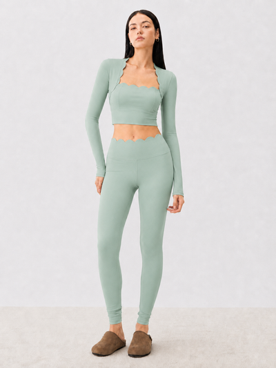 Long Sleeve Scallop Legging Set
