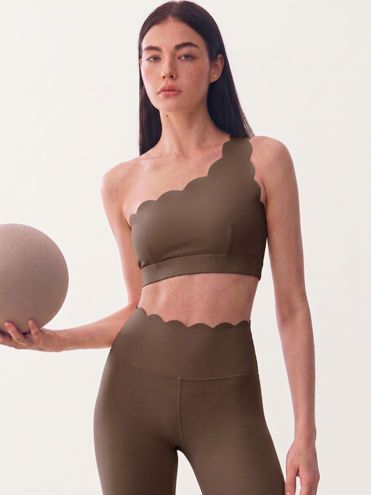 One Shoulder Scallop Bra