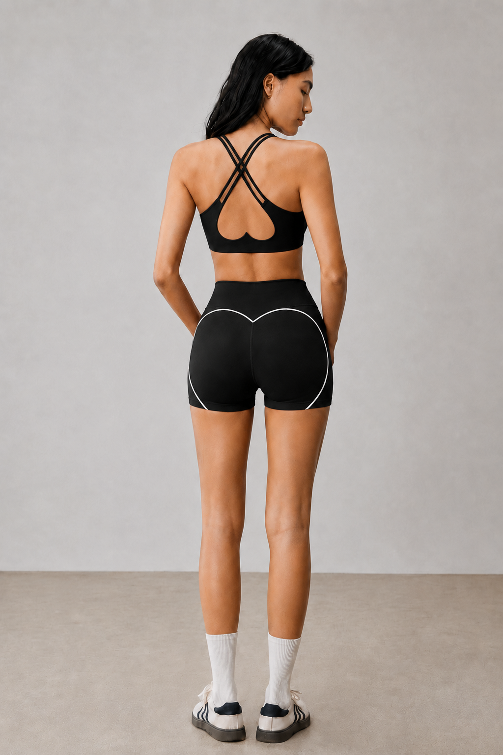 Heart Cross Back Short Set