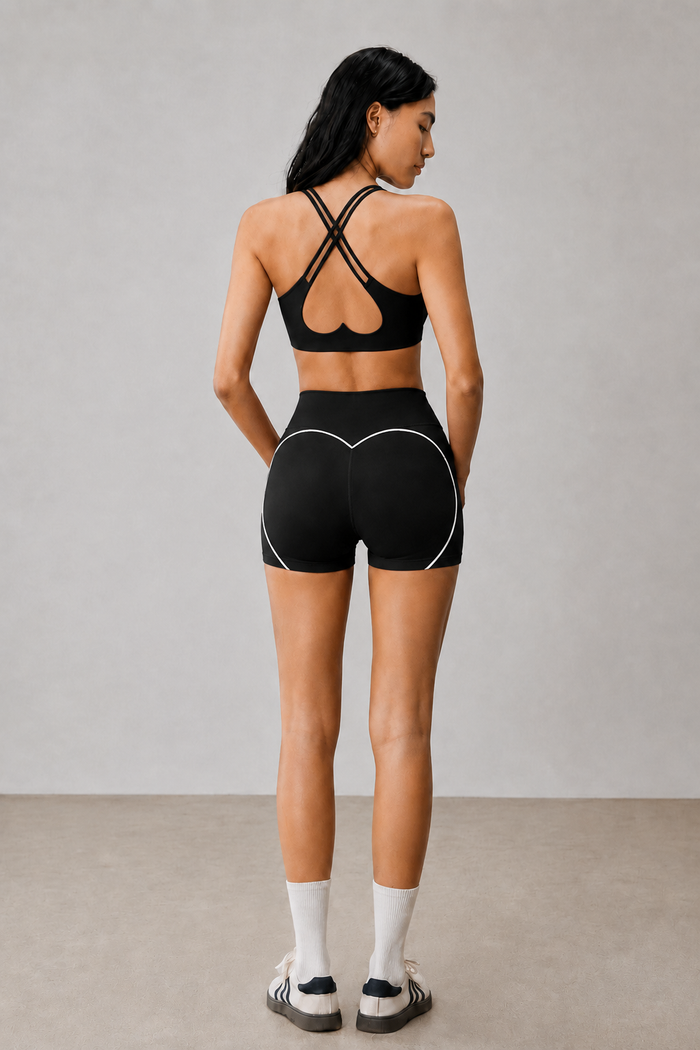 Heart Cross Back Short Set