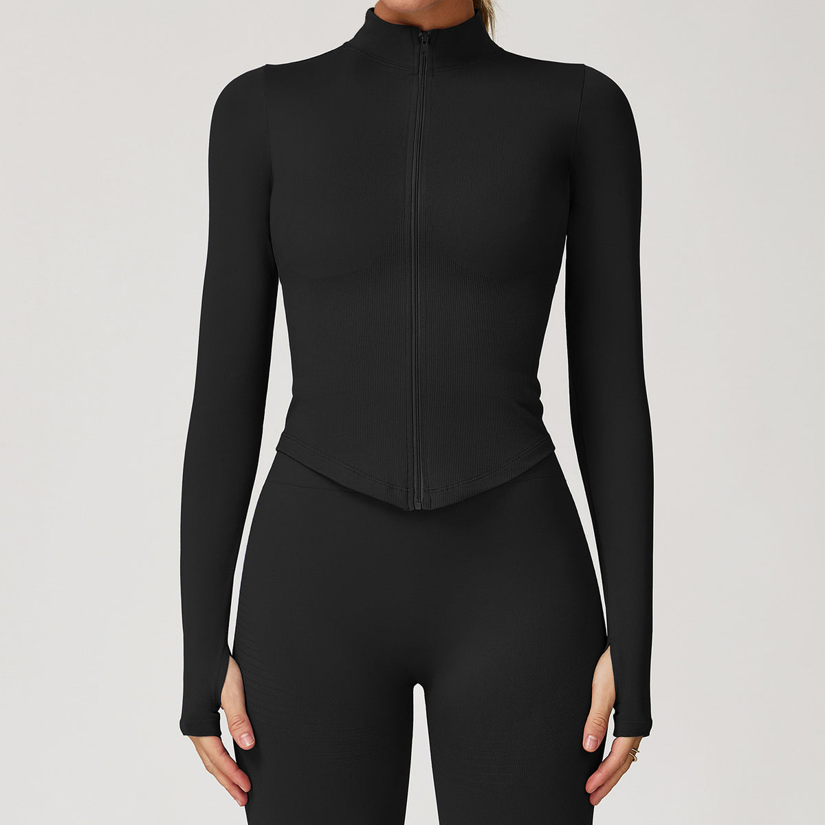 Ribbed Sculpt Zip Jacket