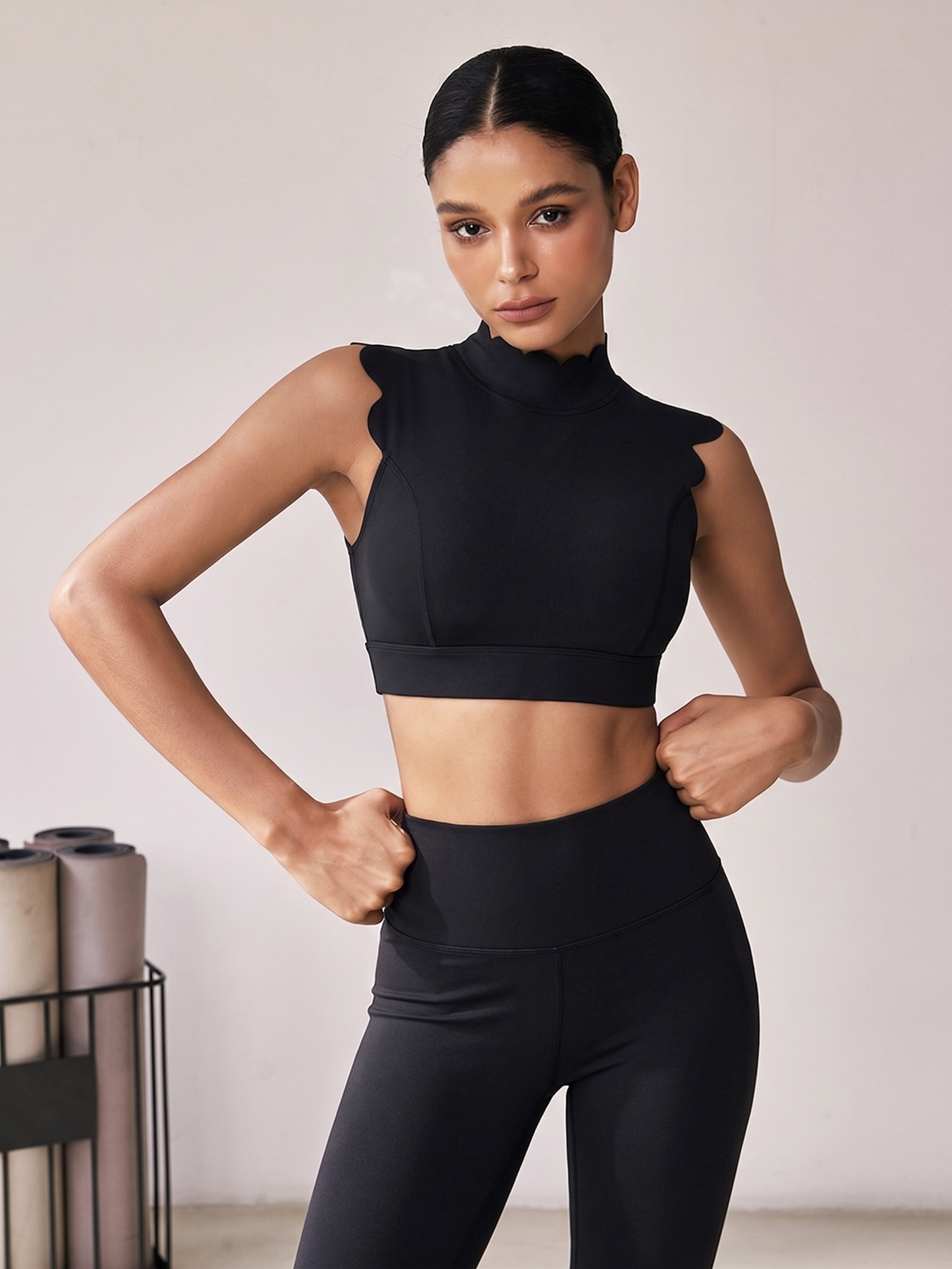 Mock Neck Crop Tank