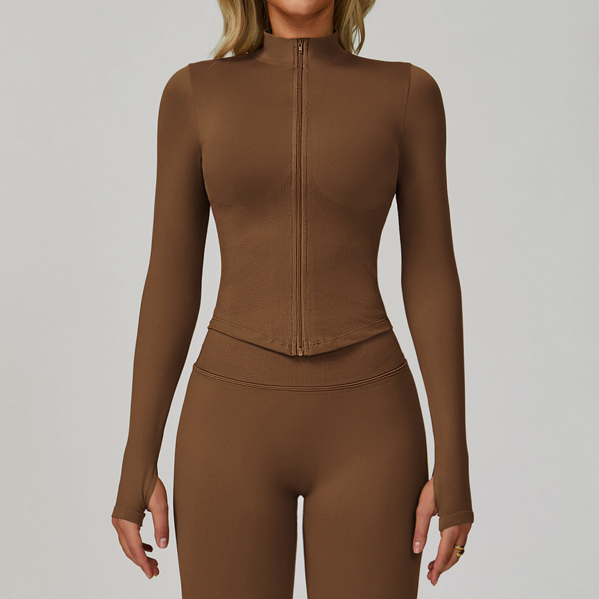 Ribbed Sculpt Zip Jacket