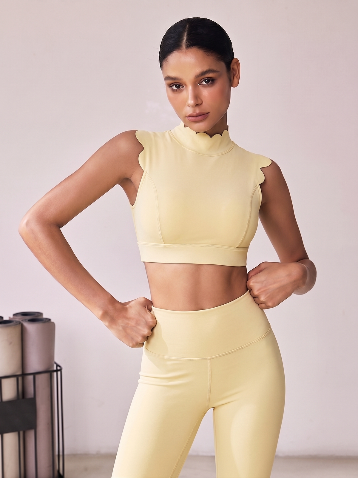 Mock Neck Crop Tank
