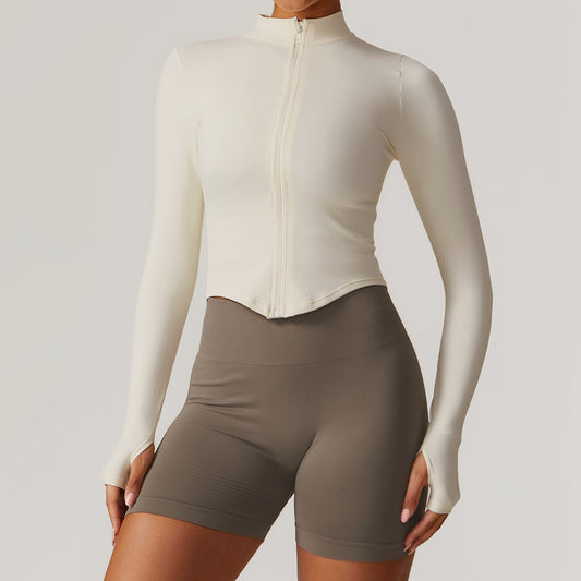 Ribbed Sculpt Zip Jacket