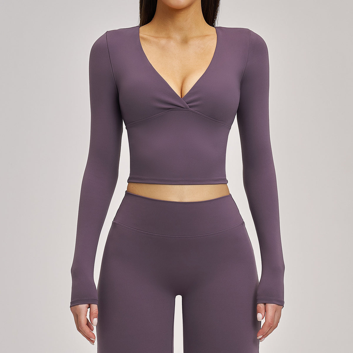 Deep V Long Sleeve Top