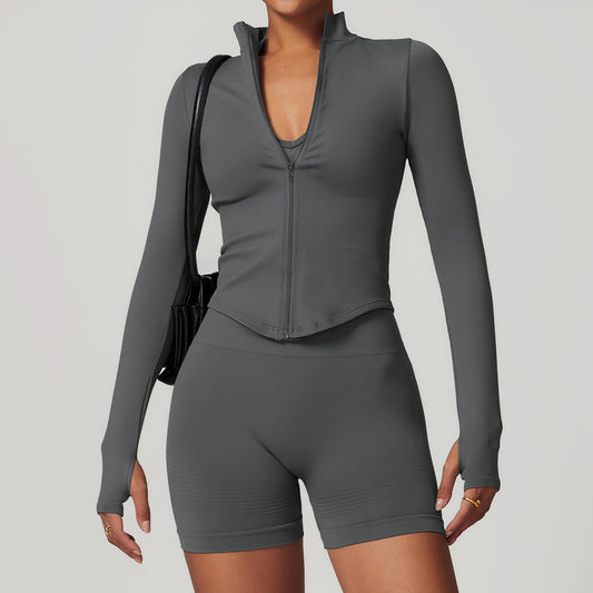 Ribbed Sculpt Zip Jacket