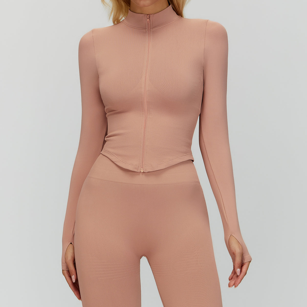 Ribbed Sculpt Zip Jacket