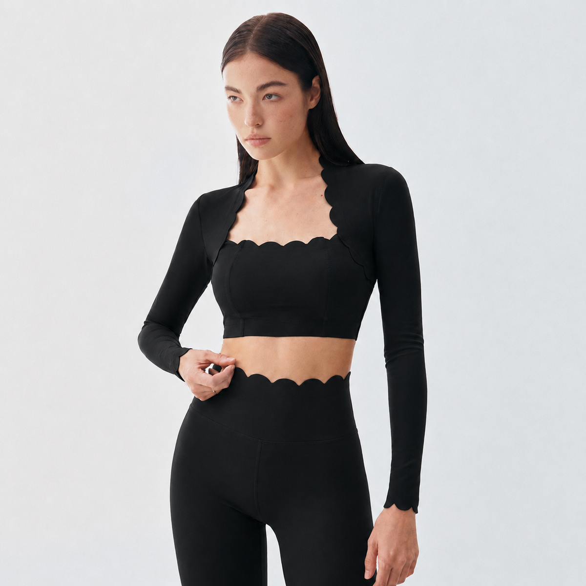 Scallop Long Sleeve Top
