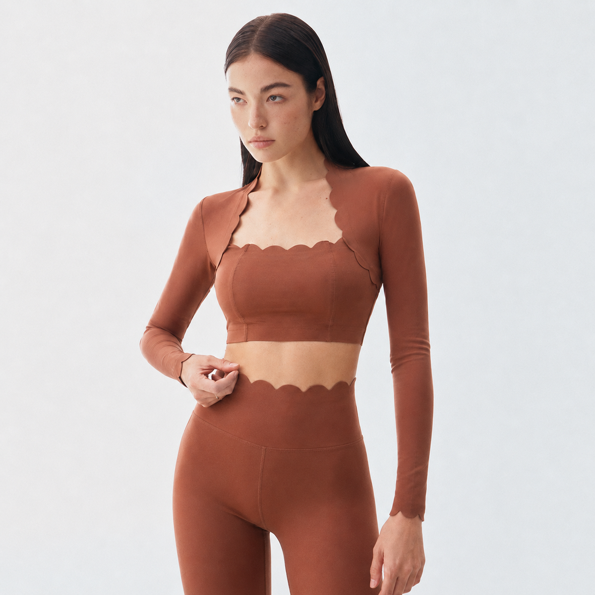 Scallop Long Sleeve Top