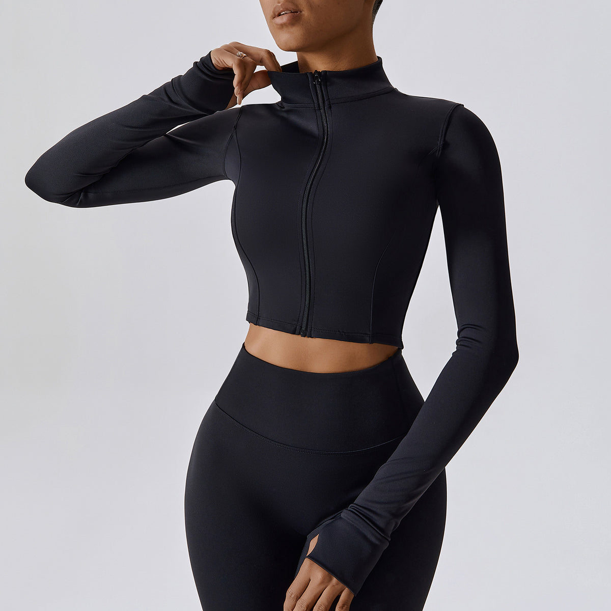 Mock Neck Zip Jacket