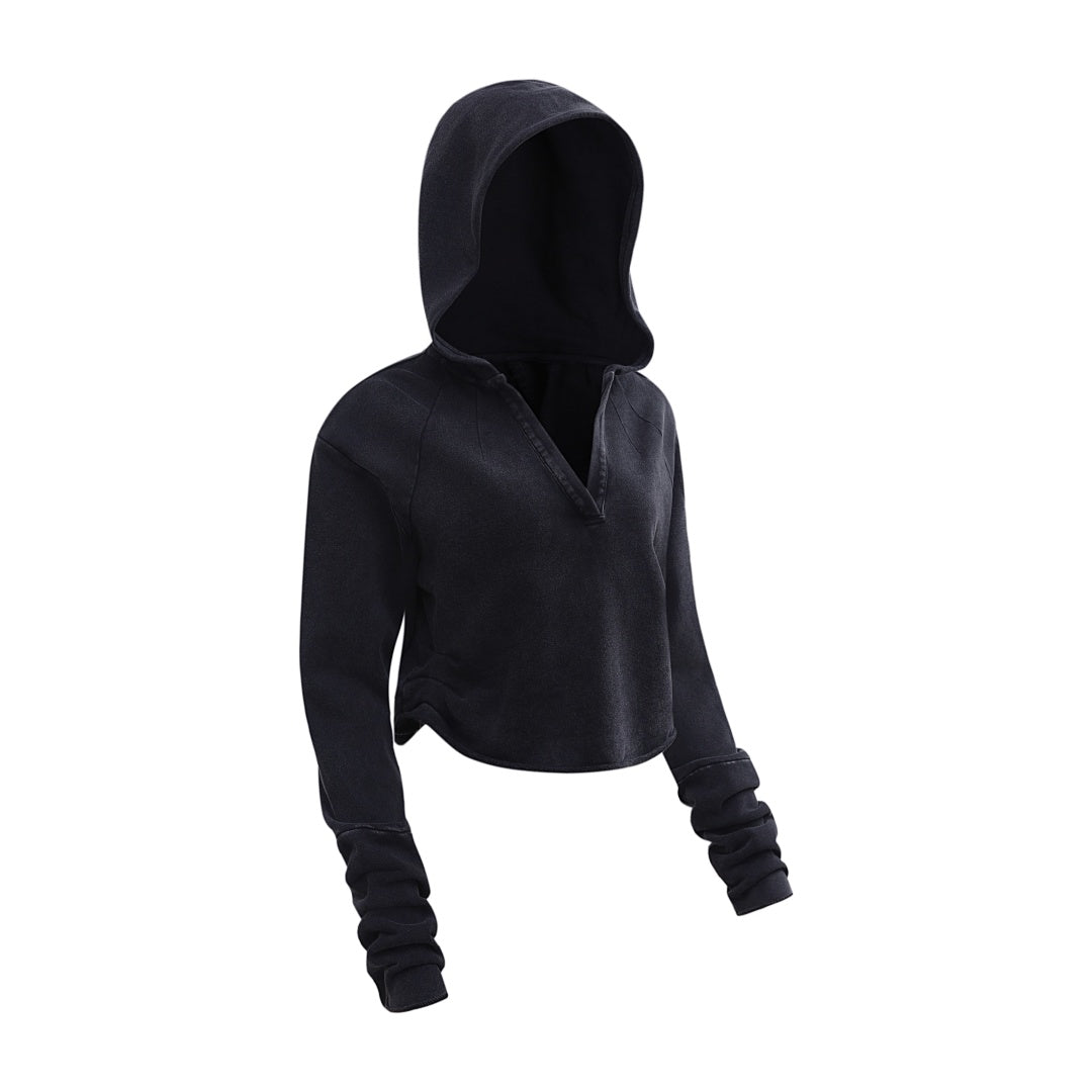 Ruched Crop Hoodie