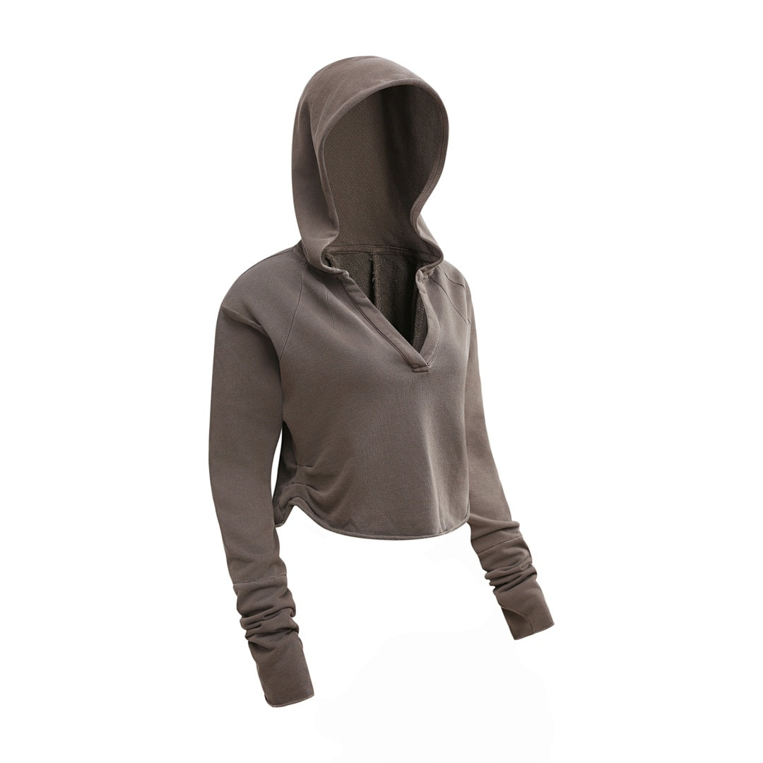 Ruched Crop Hoodie