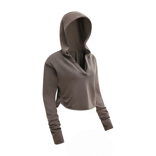 Ruched Crop Hoodie