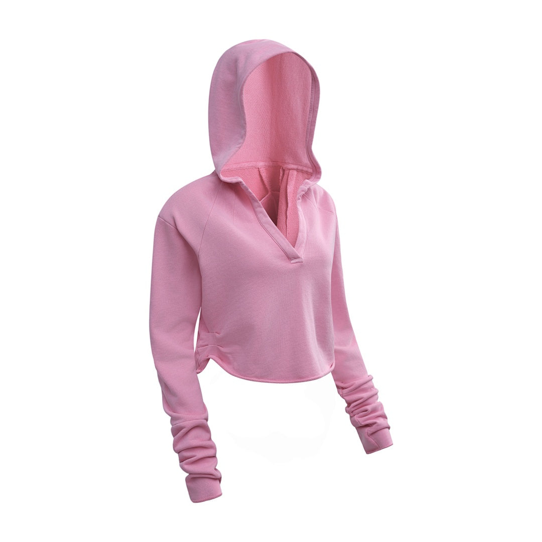 Ruched Crop Hoodie