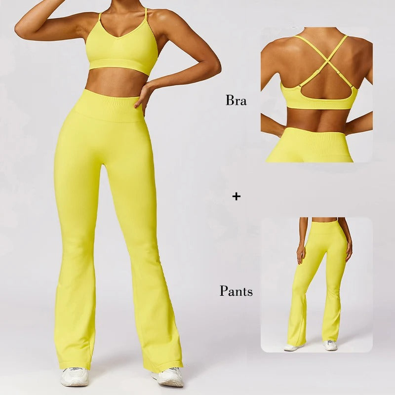 Yellow workout set for women