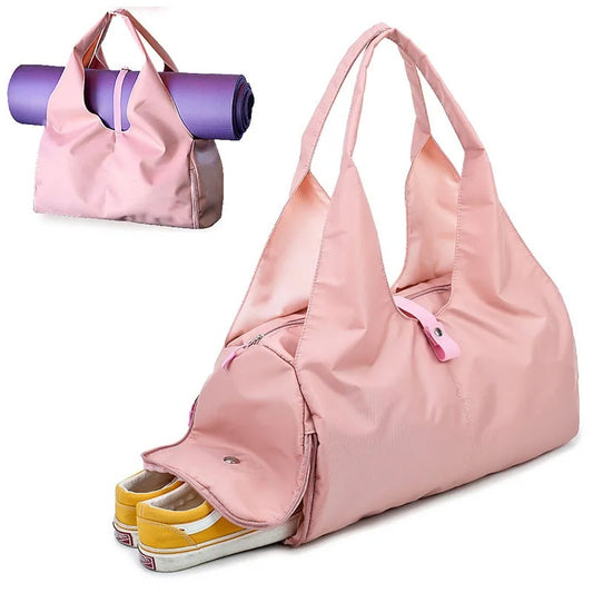 Pink yoga mat bag