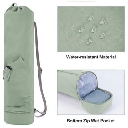 a light green yoga mat bag