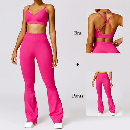 Neon pink workout set for women